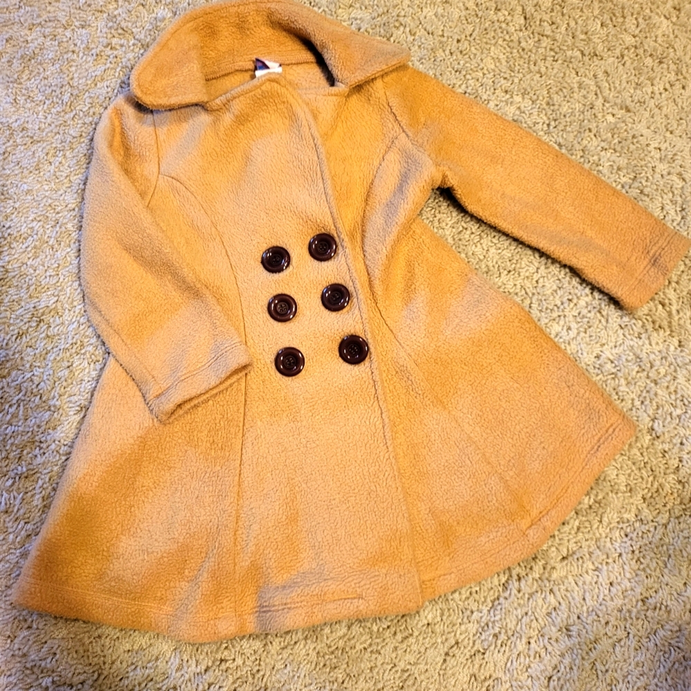 Girl's fleece tan pea coat